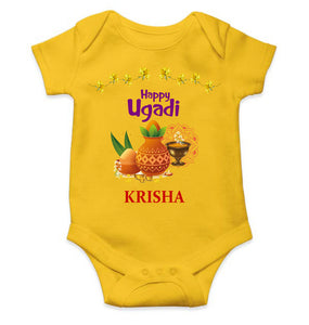 Custom Name Happy Ugadi Rompers for Baby Girl- KidsFashionVilla