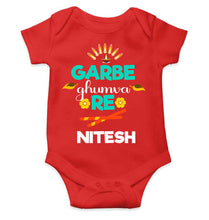 Load image into Gallery viewer, Custom Name Garbe Ghumva Re Navratri Rompers for Baby Boy- KidsFashionVilla
