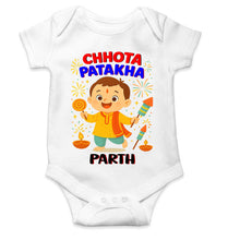 Load image into Gallery viewer, Custom Name Chhota Patakha With Diwali Rompers for Baby Boy- KidsFashionVilla
