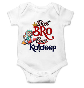 Custom Name Best Bro Ever Raksha Bandhan Rompers for Baby Boy- KidsFashionVilla