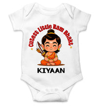 Load image into Gallery viewer, Custom Name Cutest little Ram Bhakt Dusshera Rompers for Baby Boy- KidsFashionVilla
