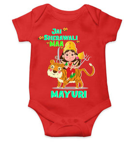 Custom Name Jai Sherawali Maa Navratri Rompers for Baby Girl- KidsFashionVilla