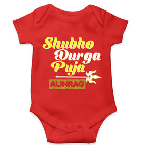 Custom Name Shubo Durga Puja Rompers for Baby Boy- KidsFashionVilla