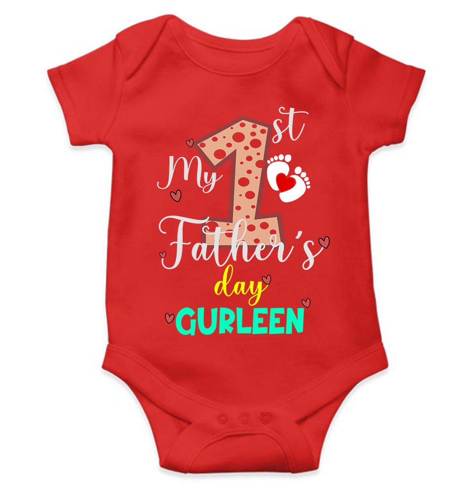 Custom Name First Fathers Day Rompers for Baby Girl- KidsFashionVilla