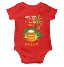 Load image into Gallery viewer, Custom Name Time For Pongal Makar Sankranti Rompers for Baby Girl- KidsFashionVilla
