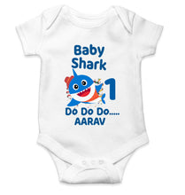 Load image into Gallery viewer, Custom Name Baby Shark Do Do Do First Birthday Rompers for Baby Boy- KidsFashionVilla
