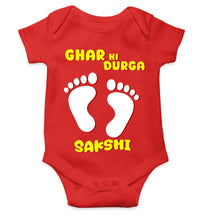 Load image into Gallery viewer, Custom Name Ghar Ki Durga Rompers for Baby Girl- KidsFashionVilla
