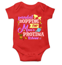 Load image into Gallery viewer, Custom Name Maa As Protima Durga Puja Rompers for Baby Girl- KidsFashionVilla
