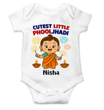 Load image into Gallery viewer, Custom Name Cutest Little Phooljhadi Diwali Rompers for Baby Girl- KidsFashionVilla
