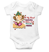 Load image into Gallery viewer, Custom Name Oh My Friend Ganesha Ganesh Chaturthi Rompers for Baby Girl- KidsFashionVilla
