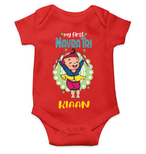 Custom Name My First Navratri Rompers for Baby Boy- KidsFashionVilla