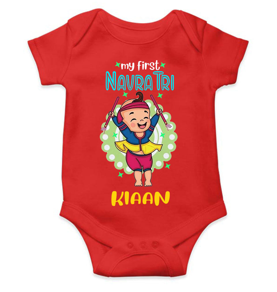 Custom Name My First Navratri Rompers for Baby Boy- KidsFashionVilla