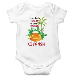 Custom Name Time For Pongal Makar Sankranti Rompers for Baby Boy- KidsFashionVilla