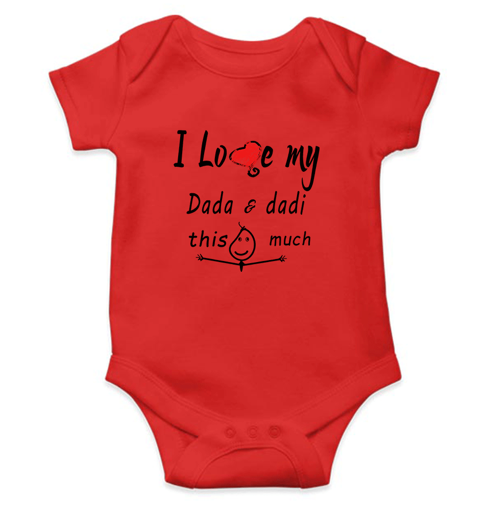 I Love Dada Dadi Rompers for Baby Girl- KidsFashionVilla