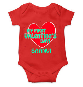 Custom Name 1st Valentine Rompers for Baby Girl- KidsFashionVilla