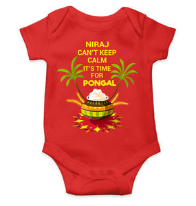 Custom Name Cant Keep Calm Its Time For Pongal Rompers for Baby Boy- KidsFashionVilla