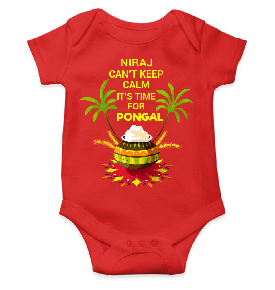 Custom Name Cant Keep Calm Its Time For Pongal Rompers for Baby Boy- KidsFashionVilla