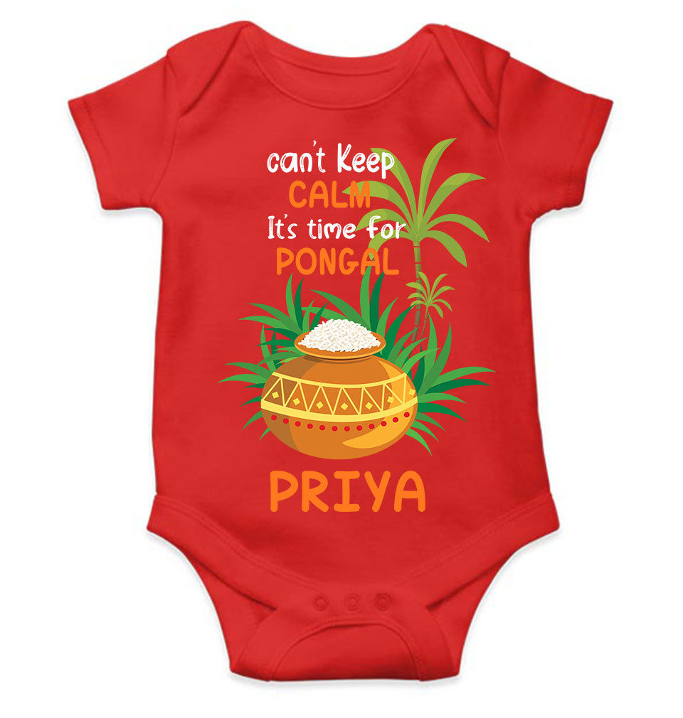 Custom Name Time For Pongal Rompers for Baby Girl- KidsFashionVilla