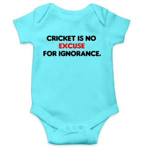 Cricket is no excuse for ignorance World Cup Cricket Rompers for Baby Boy- KidsFashionVilla