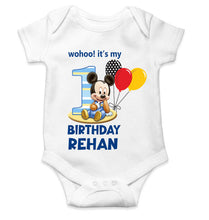 Load image into Gallery viewer, Custom Name Its My First Birthday Rompers for Baby Boy- KidsFashionVilla
