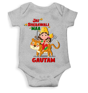 Custom Name Jai Sherawali Maa Navratri Rompers for Baby Boy- KidsFashionVilla