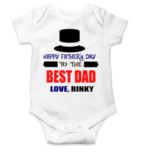 Load image into Gallery viewer, Custom Name Happy Fathers Day To The Best Dad Rompers for Baby Girl- KidsFashionVilla
