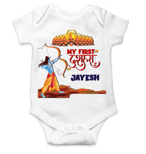 Load image into Gallery viewer, Custom Name My First Dussehra Rompers for Baby Boy- KidsFashionVilla
