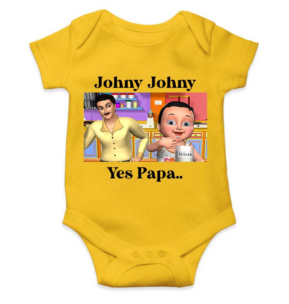 Johny Johny Yes Papa Poem Rompers for Baby Boy- KidsFashionVilla