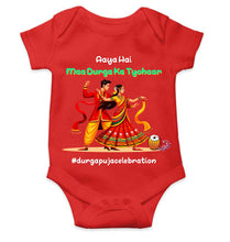 Load image into Gallery viewer, Durga Pooja Aaya Hai Maa Durga Ka Tyohaar Rompers for Baby Girl- KidsFashionVilla

