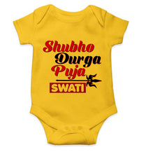 Load image into Gallery viewer, Custom Name Shubo Durga Puja Rompers for Baby Girl- KidsFashionVilla
