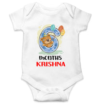Load image into Gallery viewer, Custom Name 6 Month Birthday Teddy Design Rompers for Baby Boy- KidsFashionVilla
