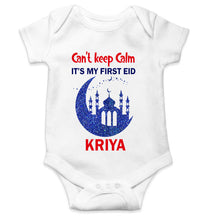 Load image into Gallery viewer, Custom Name Cant Keep Calm My First Eid Rompers for Baby Girl- KidsFashionVilla
