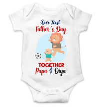 Load image into Gallery viewer, Custom Name Our First Father Day Rompers for Baby Girl- KidsFashionVilla
