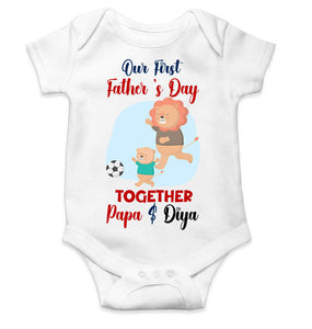 Custom Name Our First Father Day Rompers for Baby Girl- KidsFashionVilla
