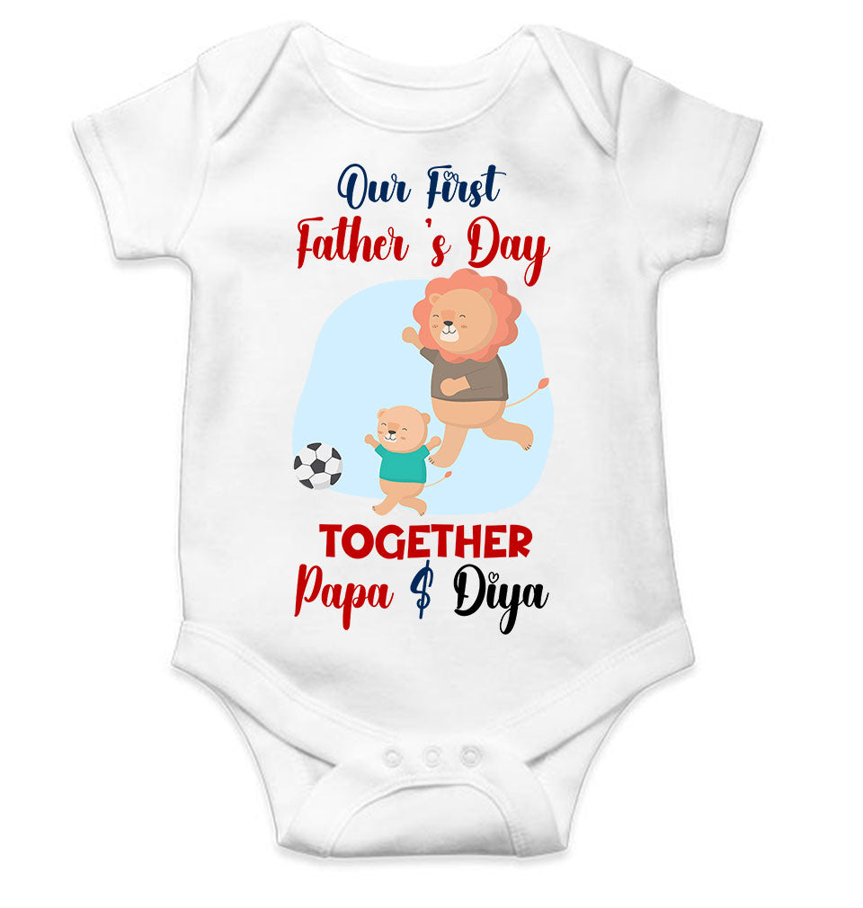 Custom Name Our First Father Day Rompers for Baby Girl- KidsFashionVilla