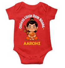 Load image into Gallery viewer, Custom Name Cutest little Ram Bhakt Dusshera Rompers for Baby Girl- KidsFashionVilla
