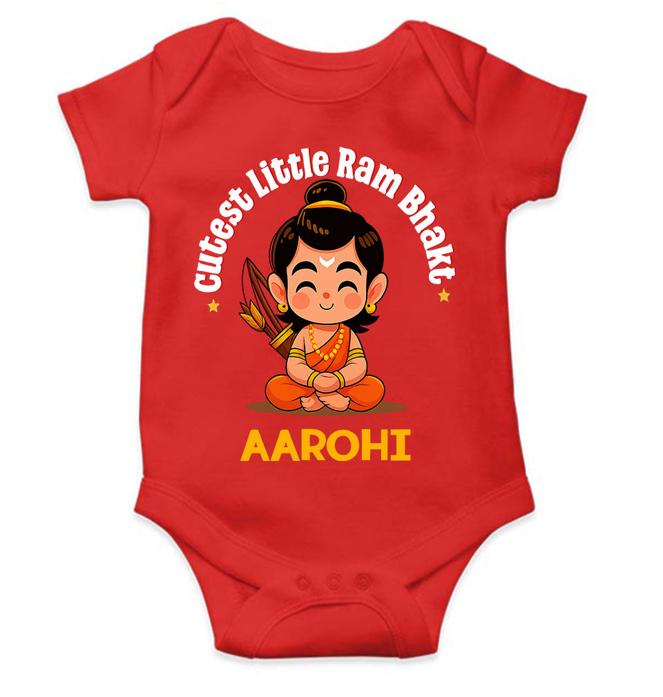 Custom Name Cutest little Ram Bhakt Dusshera Rompers for Baby Girl- KidsFashionVilla
