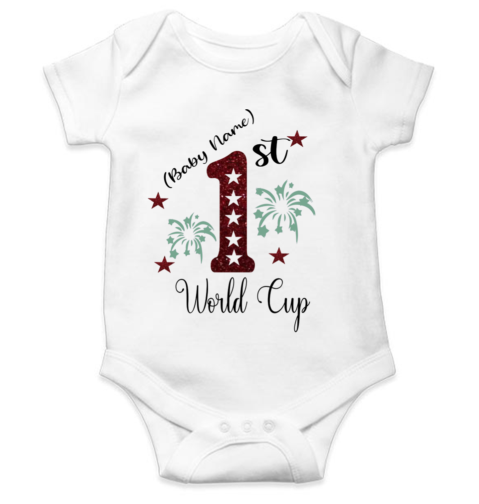 1st World Cup Custom Name Rompers for Baby Girl- KidsFashionVilla