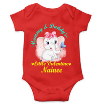 Load image into Gallery viewer, Custom Name Mommy And Daddys Little Valentine Rompers for Baby Girl- KidsFashionVilla

