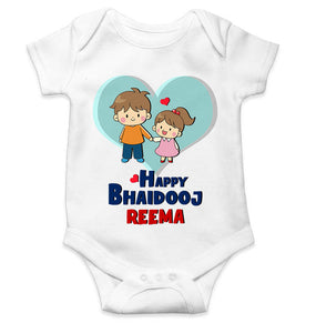 Custom Name Happy Bhai Dooj Rompers for Baby Girl- KidsFashionVilla