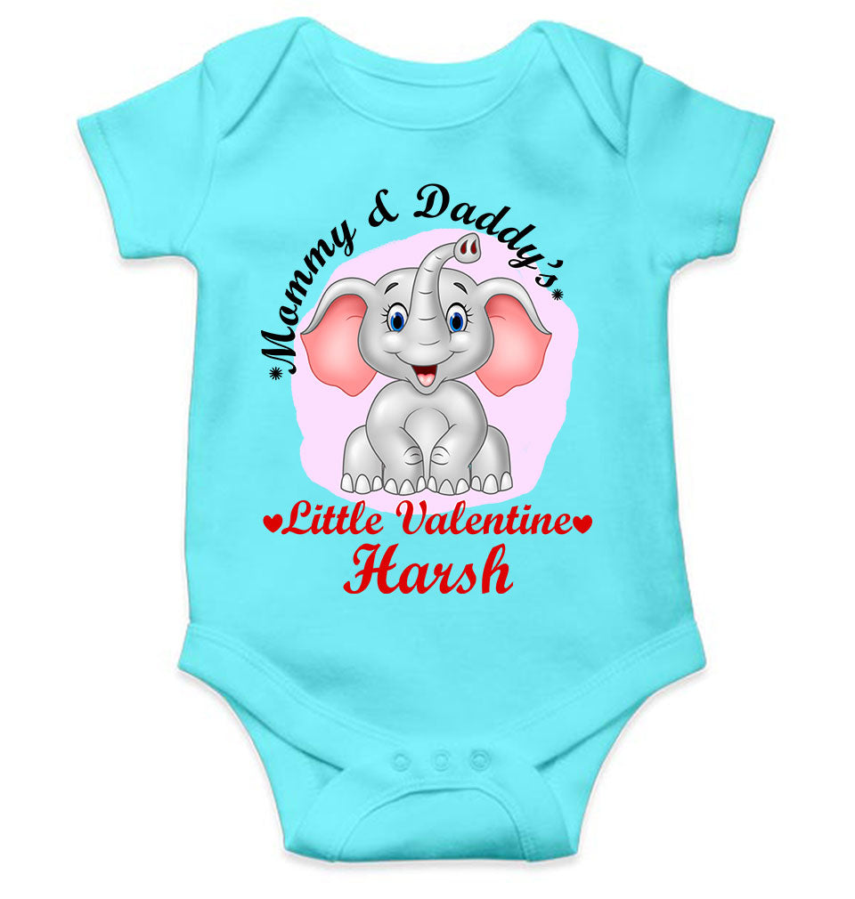 Custom Name Mommy And Daddys Little Valentine Rompers for Baby Boy- KidsFashionVilla
