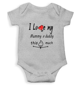 I Love My Mummy Daddy Rompers for Baby Boy- KidsFashionVilla