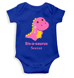 Custom Name Sis A Sauras Rakhi Rompers for Baby Girl- KidsFashionVilla