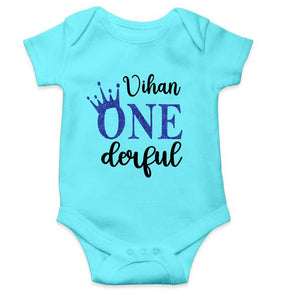 Custom Name First Birthday Rompers for Baby Boy- KidsFashionVilla