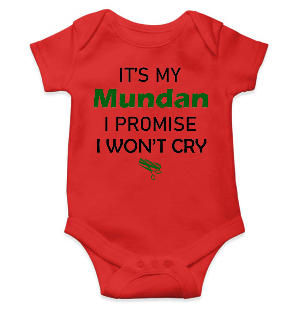 Its My Mundan I Won't Cry Rompers for Baby Girl - KidsFashionVilla