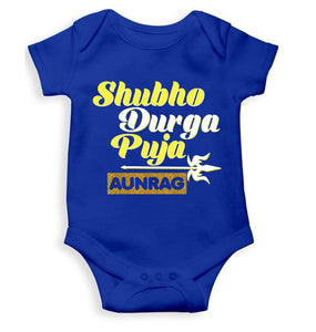 Custom Name Shubo Durga Puja Rompers for Baby Boy- KidsFashionVilla