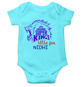 Custom Name IPL CSK Chennai Super Kings Little Fan Rompers for Baby Girl- KidsFashionVilla