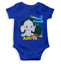 Load image into Gallery viewer, Custom Name My First Diwali Rompers for Baby Boy- KidsFashionVilla
