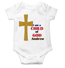 Load image into Gallery viewer, Custom Name Child Of God Baptism Christening Day Rompers for Baby Girl- KidsFashionVilla
