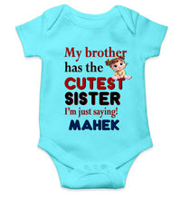 Load image into Gallery viewer, Custom Name My Brother Has Cutest Sister Raksha Bandhan Rompers for Baby Girl- KidsFashionVilla
